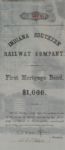 Indiana Southern Railway Company Bond Signed by Samuel Tilden