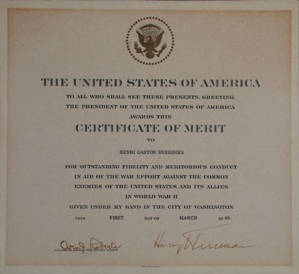 Harry Truman (Certificate of Merit)