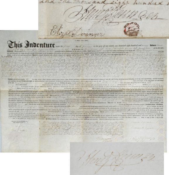 Henry Deringer Jr. Gun Maker Twice Signed Indenture
