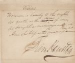 Sam Houston, the romantic, writes four line poem on the virtues of women