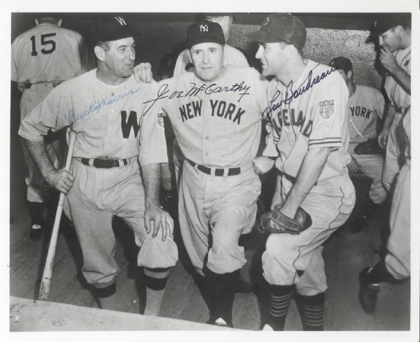 "Bucky Harris", "Joe McCarthy" and "Lou Boudreau". SP