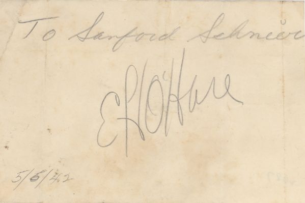 “Butch” O’Hare Rare Autograph