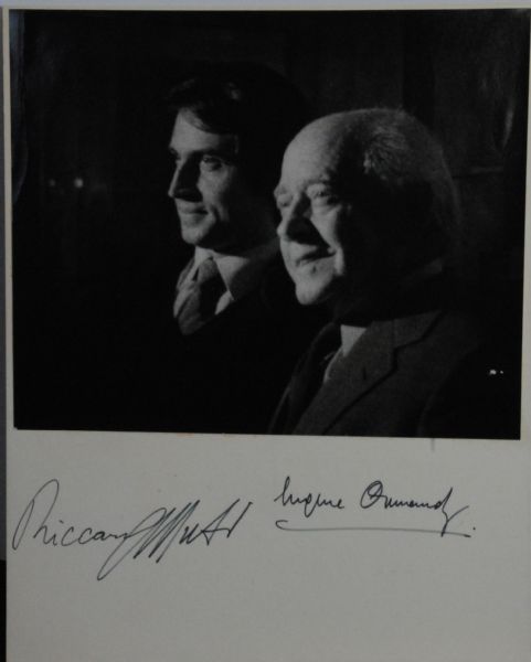 Original Riccardo Muti Used & Signed Baton and photo signed by Muti & Ormandy
