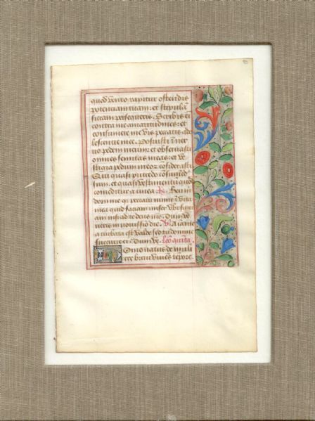 15th Century Book Of Hours Leaf