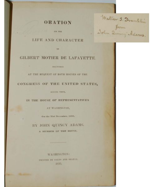 John Quincy Adams Rare Book