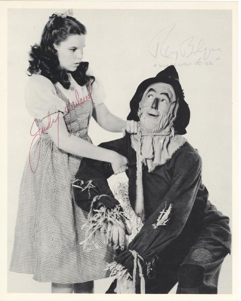 Wizard Of Oz, Garland and Bolger Signed photo