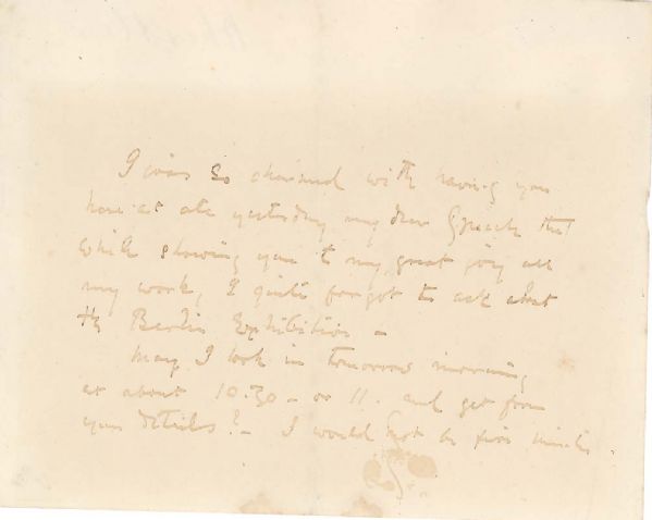 James Whistler ALS w/butterfly signature