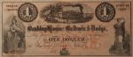 1853 $1 Banking House of Baldwin & Dodge, Council Bluffs, Iowa VF Condition