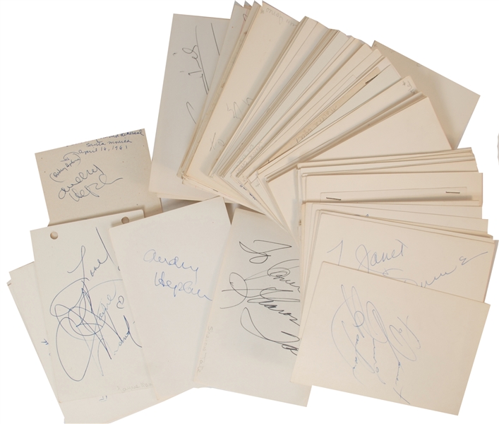 Collection of 132 Female entertainers signatures with Audrey Hepburn, Sharon Tate  and much more!