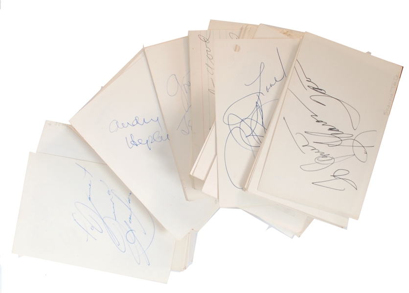 Collection of 132 Female entertainers signatures with Audrey Hepburn, Sharon Tate  and much more!