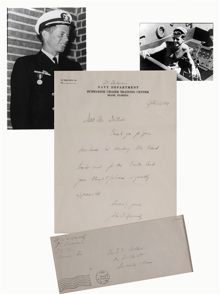 1944 John F. Kennedy letter during PT Shakedown while at the Miami Submarine Chasing Center
