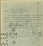 President Calvin Coolidge  Extremely Rare Presidential Paycheck 