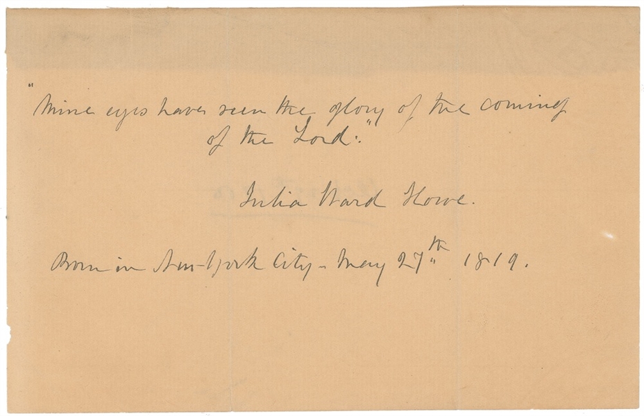 Julia Ward Howe (Battle Hymn of the Republic.’ AQS )
