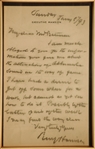 Benjamin Harrison Scarce ALS On Executive Mansion Letterhead