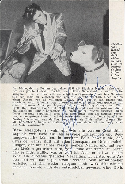 Elvis Presley signed Photo