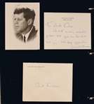 John F. Kennedy, White House Programs, Menus ,Invitations, Notes- Jacqueline Kennedy Hand-Written Note