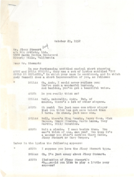 Jimmy Stewart Signed Movie Contracts 