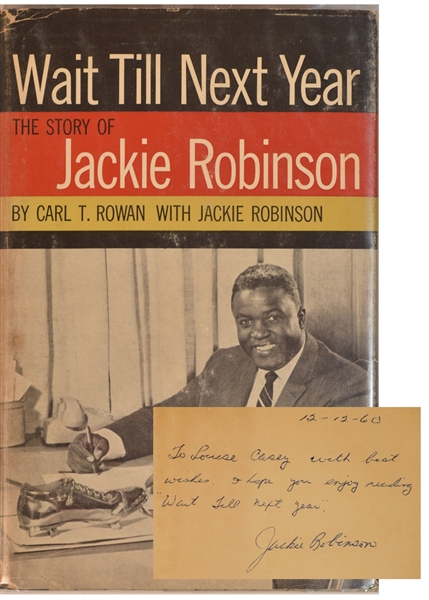 Jackie Robinson inscribed book "Wait Till Next Year"