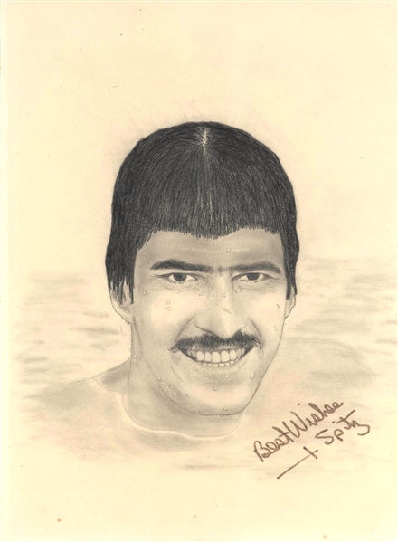 Mark Spitz Original Signed Pencil Sketch