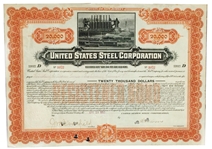 Andrew Carnegie Extremely Rare Signed Steel Bond Archive