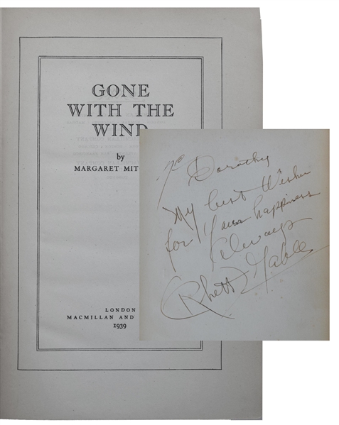 Gone With The Wind Signed by Clark Gable at his character Rhett Butler 