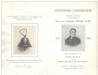 Program honoring Prof. Joseph Henry, LL.D.  Scientist (Chief Discoveries in Electromagnetism), Signed by Theodore Roosevelt and others
