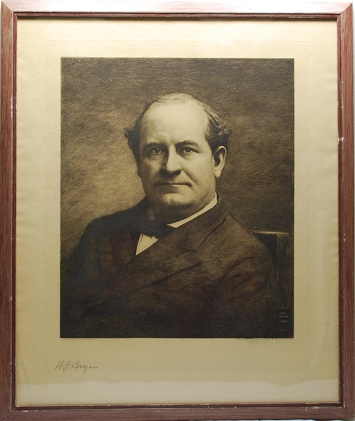 William Jennings Bryan 19" x 23" Signed Engraving