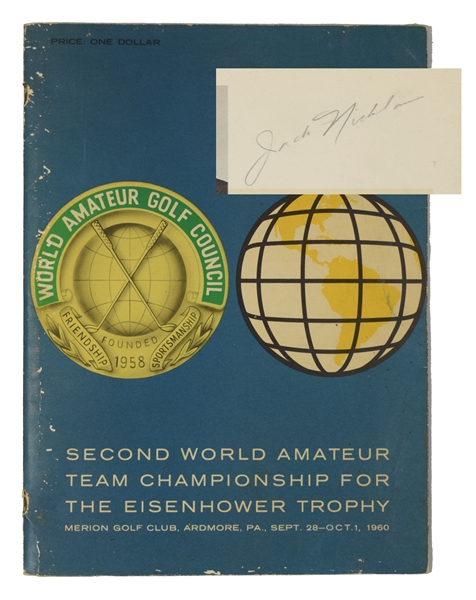 Jack Nicklaus Signed World Amateur Team Championship  Program