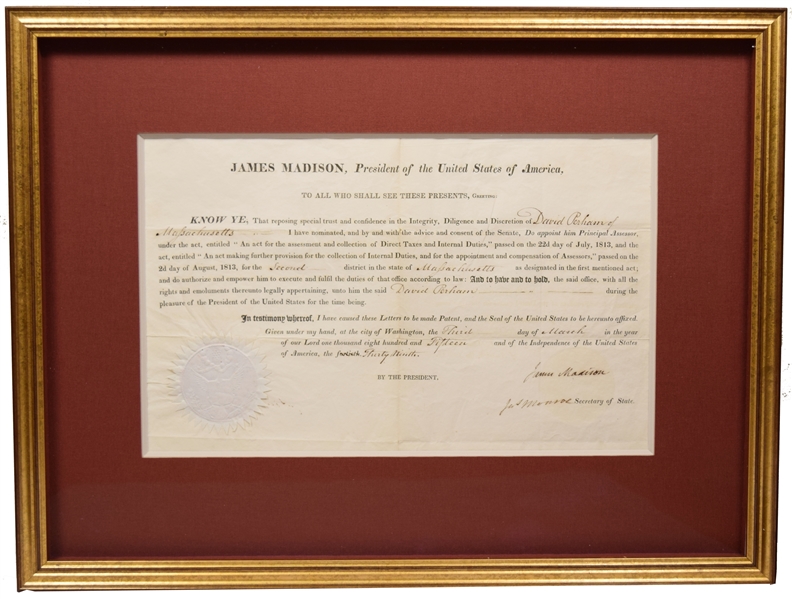 James Madison and Monroe Appointment Of Assessor