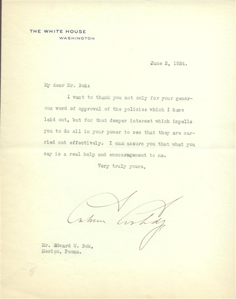 Calvin Coolidge Letters
