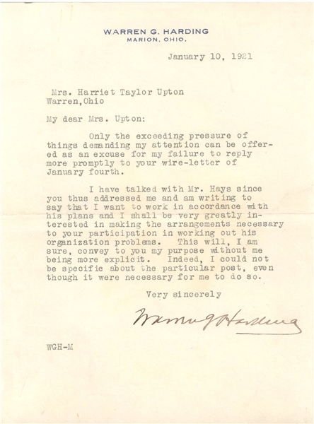 WARREN G. HARDING 
