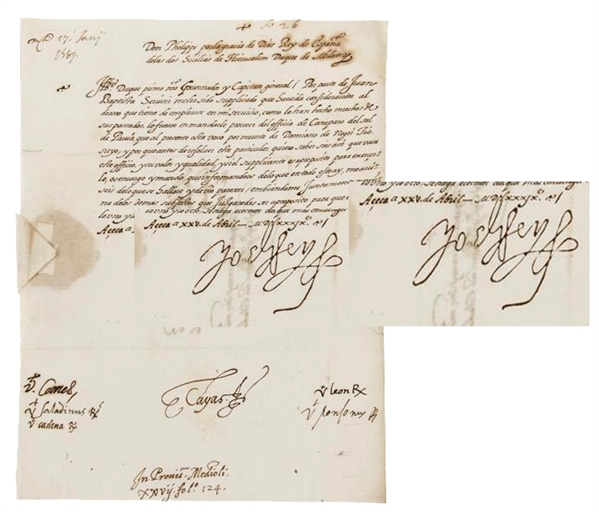 Philip II, King of Spain Signed  Letter