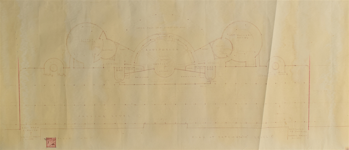 Original Frank Lloyd Wright Signed Blueprint