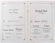 Houdini Signed Program Chicago Magic Program Also Signed by Dr. A. M. Wislon, Dorny, Harold Alberto