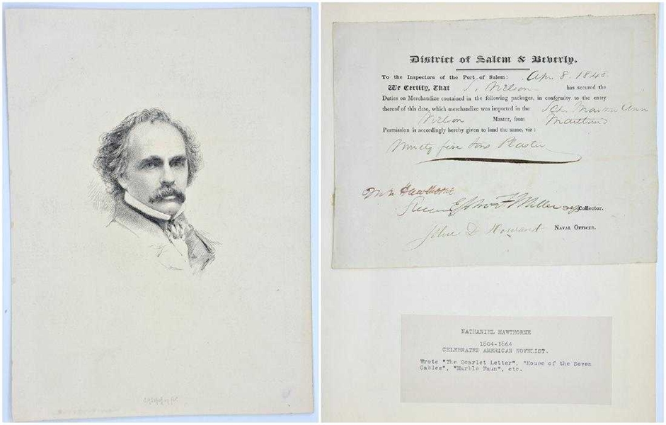 Nathaniel Hawthorne Signed Certificate
