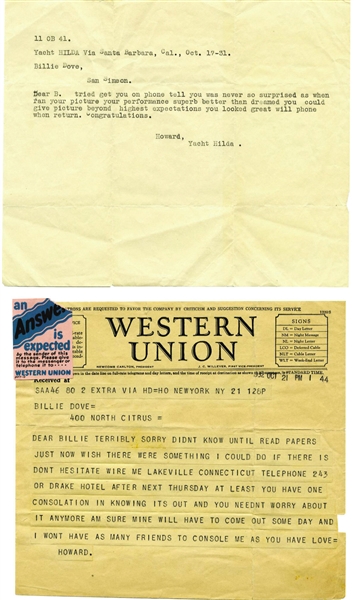 Rare Howard Hughes Love Letter Archive
