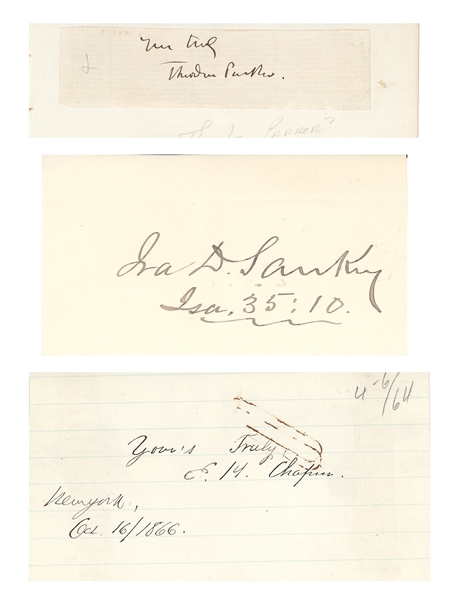 Religious leaders: Theodore Parker, Ira D. Sankey, Edwin Hubbell Chapin,John Henley