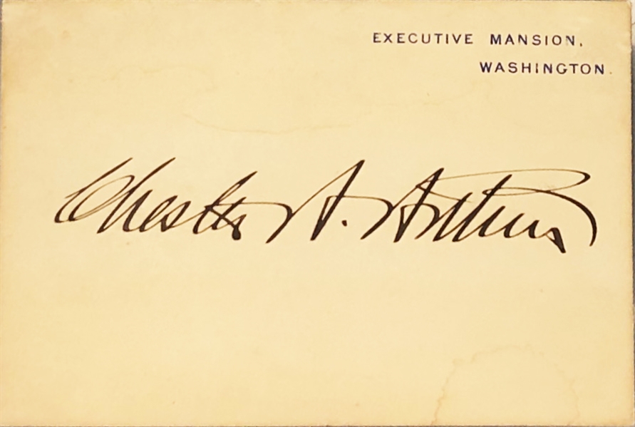 Chester Arthur Executive Mansion Card