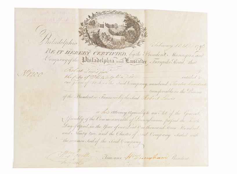 William Bingham - Philadelphia and Lancaster Turnpike