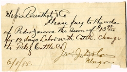 (Billy The Kid) James Dolan Signed Document