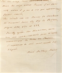 Rare Louis Pasteur ALS , Thanking Artist for Illustration of Russians Cured From Rabies 1886