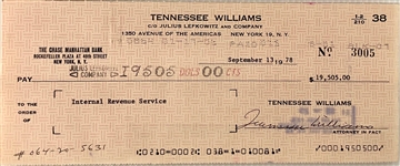 Tenenessee Williams Pays his Taxes
