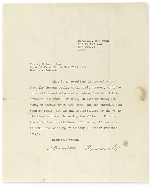Theodore  Roosevelt "[SEIZE] ALL GERMANYS INTERNED SHIPS"