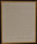 Theodore Roosevelt Important Letter
