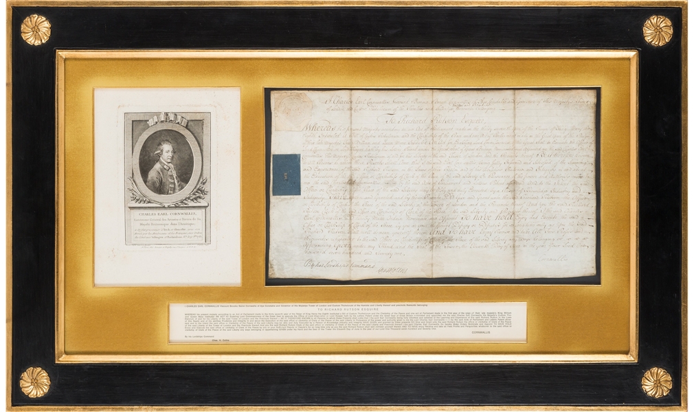 Charles Cornwallis,  Appointment Signed