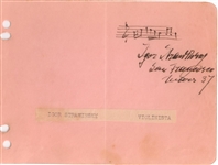 Igor Stavinky Handwritten Music from 'Petrushka,'