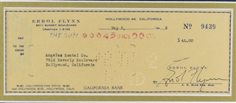 Errol Flynn Signed Check