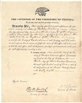 Rare Territory of Florida 1842 Appointment  signed by Governor Call 