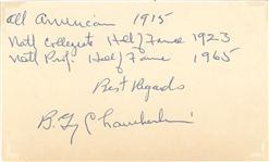 Rare Guy Chamberlin HOF signatture With Accomplishments