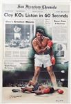 Muhammad Ali Signed “Clay KOs Liston in 60 Seconds” Canvas Giclee